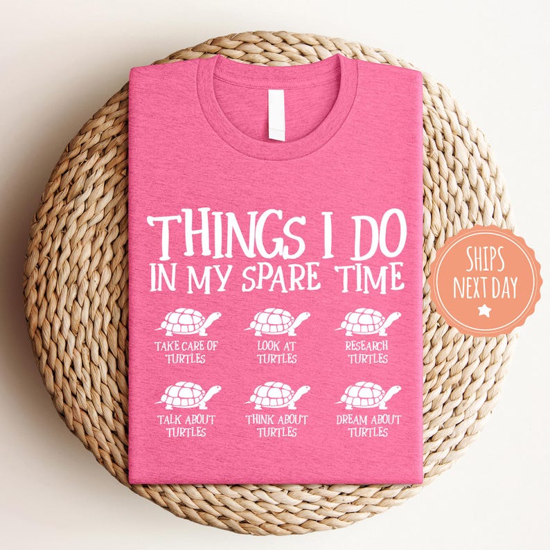 Turtle T-shirt - Things I Do In My Spare Time - Comfort Colors Shirt - Sea Turtle Tee - Save The Turtle Gifts For Women - Turtle Lover Gift 画像 3