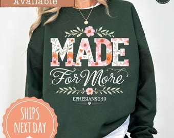 Bible Verse Ephesians 2 10 Sweatshirt: Cute Christian Hoodie For Women, Jesus Crewneck, Faith Based Gifts For Her