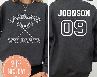Personalized Lacrosse Sweatshirt - Lacrosse Mom Hoodie - Lacrosse Game Day Crewneck - Custom Lacrosse Player Gift - Lacrosse Team Gift Ideas