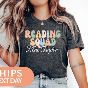 Custom Reading Squad Tshirt - Reading Team Shirt - Book Lover Tee - Personalized Reading Teacher Gift - Reading Specialist Gift  - 97300