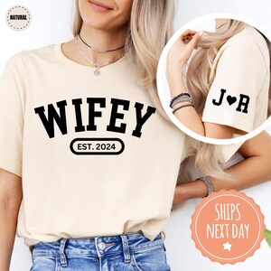 Personalized Wifey Comfort Colors Shirt - Bridal Tshirt - Engagement Gift For Bride - Honeymoon Tee - Bridal Wedding Gift - Newlywed Gift