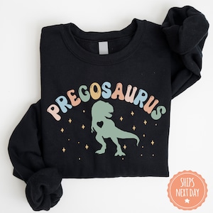 Pregnancy Announcement Sweatshirt - Funny Pregosaurus Hoodie - Baby Shower Gift For Expecting Mom - Baby Announcement - Gender Reveal Gift