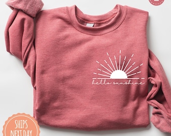 Sunshine Sweatshirt: Trendy Beach Hoodie, Tropical Crewneck, Cute Summer Outfit, Vacation Gifts For Friends