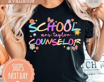 Comfort Colors® School Counselor Shirt, Personalized Therapist Tee, Back To School Counselor Gift, Guidance Counselor T-Shirt