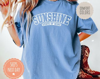Comfort Colors® Sunshine Shirt: Trendy Beach Tshirt, Oversized Summer Tee, VSCO Girl Shirt, Preppy Clothes For Girls