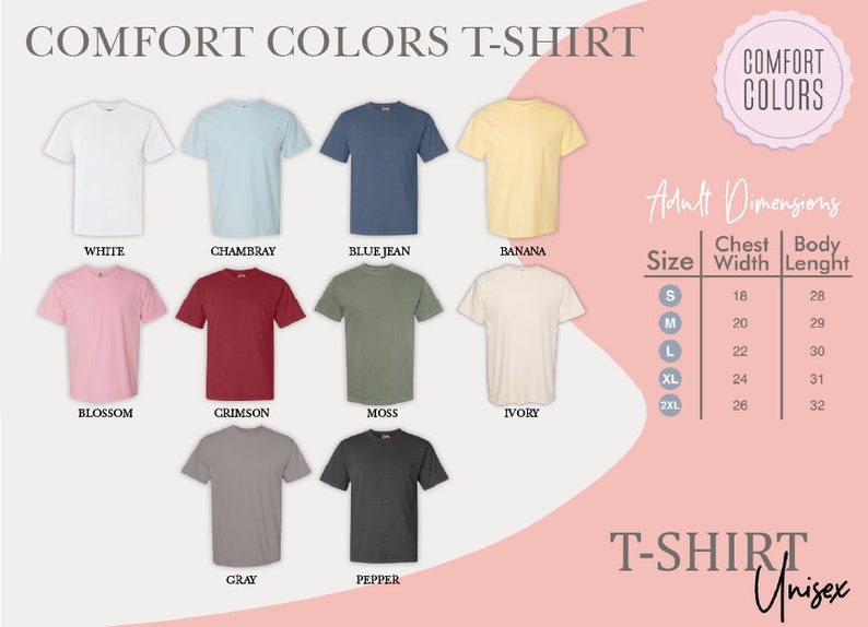 a t - shirt with different colors and sizes
