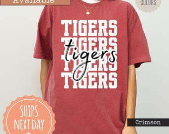 Custom School Team Name Comfort Colors® Shirt - Team Mascot Tshirt - School Spirit Tee - School Logo Shirt - Personalized Sports Team Gifts