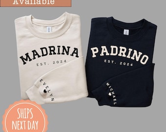Custom Madrina Sweatshirt - Padrino Hoodie - Personalized Godparent Proposal Gift - Godmama Sweater - Godmom Goddad - Godfather Crewneck