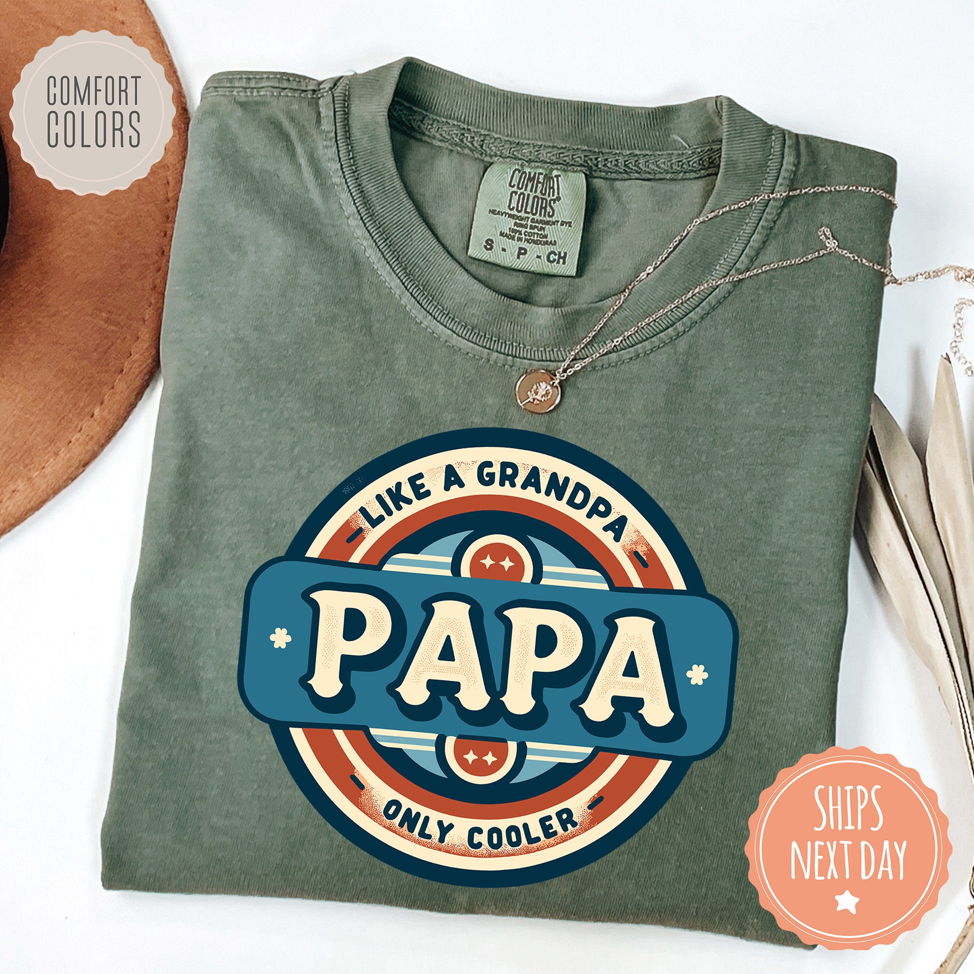 Papa T-shirt - Like A Grandpa Only Cooler Shirt - Best Papa Ever Tee - Funny Papa Present - Fathers Day Gift - Funny Gift For Dad