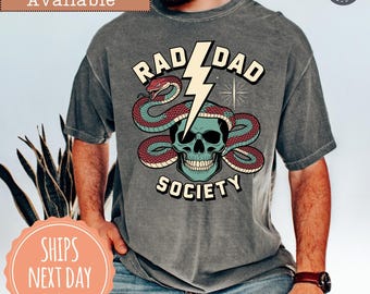 Comfort Colors® Dad Society Shirt - Fathers Day T-shirt - Dad Life Skull Tee - Papa of Boys - Daddy Daughter Outfits - Gift For Husband