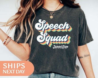 Custom Speech Squad Shirt - Speech Therapy Tshirt - Personalized Name Tee - Speech Teacher Gift - Speech Language Pathologist Gift - 115209