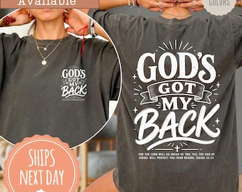 Comfort Colors® God's Got My Back T-shirt: Trendy Christian Shirt, Jesus Tee, Faith Based Apparel