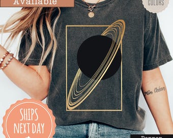 Comfort Colors® Rings of Saturn Shirt - Galaxy Planet T-shirt - Hubble Telescope Tee - Astronomy Gifts for Men and Women - Gift For Dad