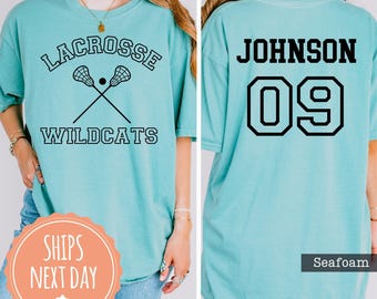 Personalized Lacrosse Comfort Colors® Shirt - Lacrosse Mom T-shirt - Lacrosse Game Day Tee - Lacrosse Player Gift - Lacrosse Team Gift Ideas