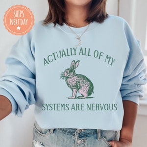Honestly, All My Systems Are Nervous Bunny Hoodie main image 1