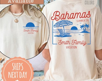 Comfort Colors® Custom Family Vacation T-shirt: Matching Travel Shirt, Family Name Holiday Tee, Beach Trip Outfit, Family Reunion Gifts