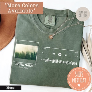 Personalized Song Name & Photo Comfort Colors T-shirt - Favorite Artist Shirt - Custom Song Name Tee - Gift For Birthday - Music Lover Gift