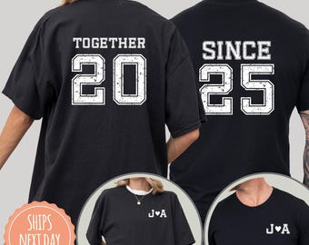 Custom Together Since Year Printed T-shirt - Personalized Mr and Mrs Matching Tee - Couple Comfort Colors Shirt - Anniversary Gift Shirt