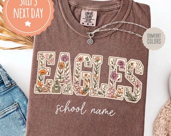 Comfort Colors® Custom Mascot T-shirt: School Spirit Tee, Personalized Teacher Shirt, Back To School Team Name Shirts, Game Day Gifts
