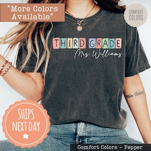 Custom Third Grade Teacher T-shirt - 3rd Grade Teacher Shirt - Back To School Tee - Third Grade Squad Shirt - Personalized Teacher Gift