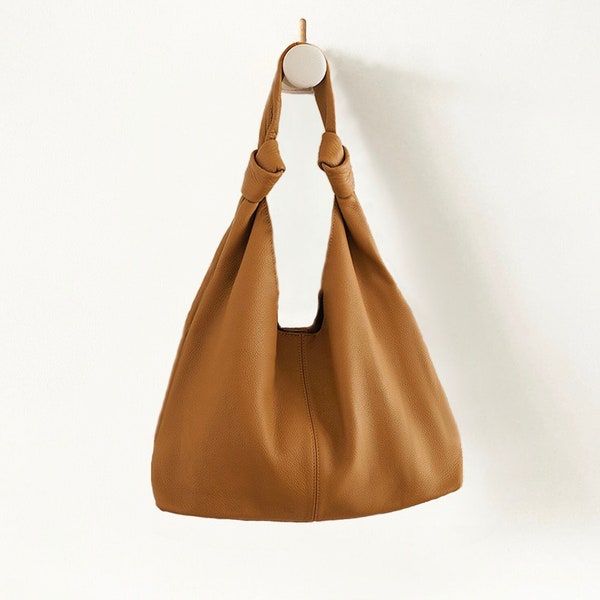 Genuine Leather Hobo bag for Women, Real Leather Tote Bag, Leather Handbag, Soft Shoulder Bag, Slouchy Bag, Shopping Bag, Gift for Her/Mom