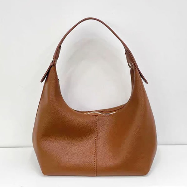7 Colors | Soft Leather Hobo Bag for Women, Leather Slouchy Bag Handbag, Leather Shoulder Bag, Shopping Bag, Gift for Girl/Mother/Wife