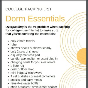 College Packing List - Dorm Essentials