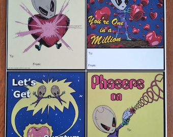 Valentine's Day cards featuring the Little Aliens!