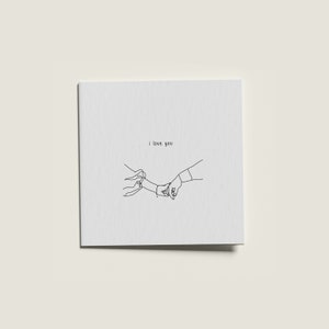 Afdrukbare Instant Download Blank Minimal DIY I Love You Square Card Voor Hem Haar Vrouw Man Partner, Valentijnsdag Anniversary Hands Card