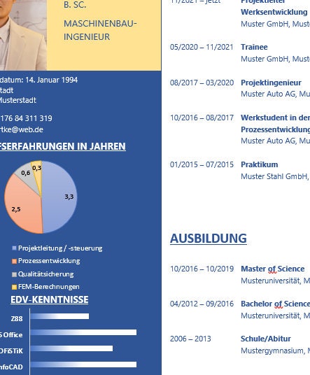 Template CV & project portfolio white/blue