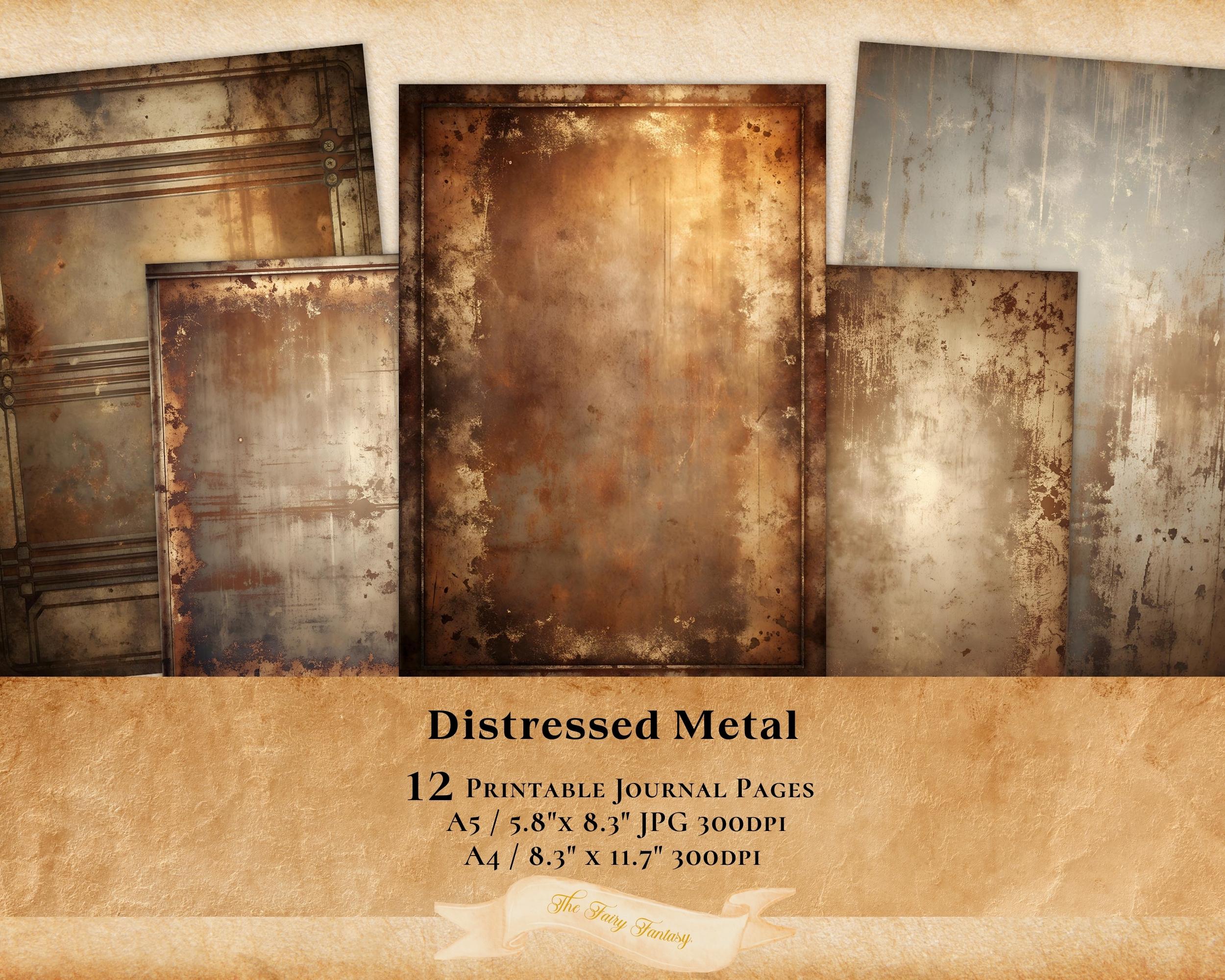 Distressed Grunge Rusted Metal Texture 12 Journal Pages, Printable ...
