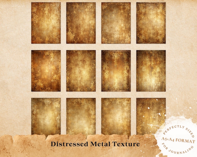 Distressed Grunge Rusted Metal Texture 12 Journal Pages, Printable ...