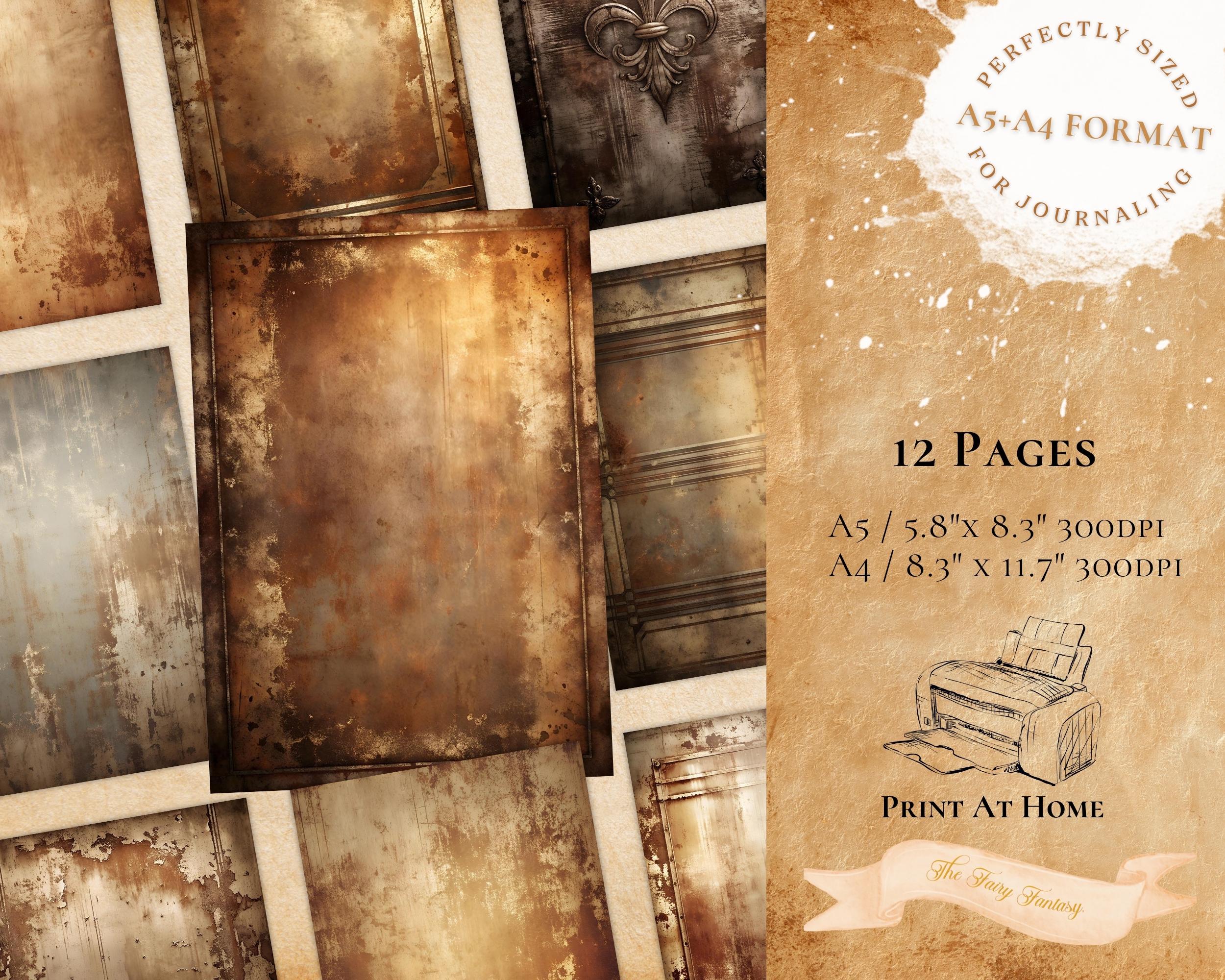 Distressed Grunge Rusted Metal Texture 12 Journal Pages, Printable ...