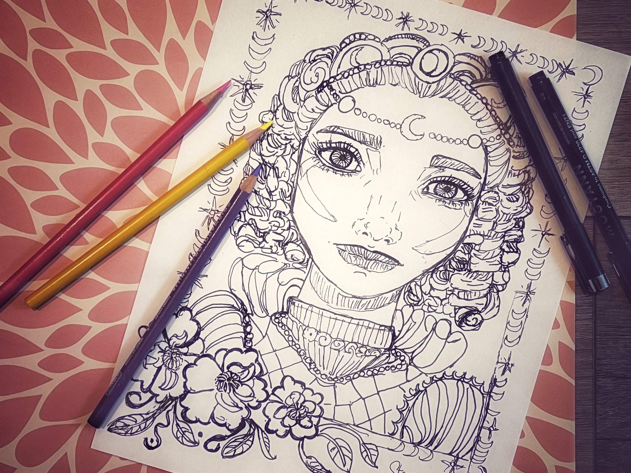Princess Coloring Page - Etsy