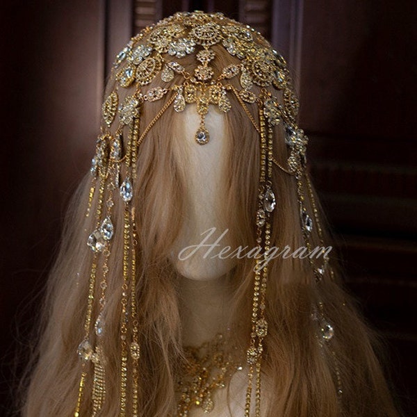 rhinestone veil headpiece