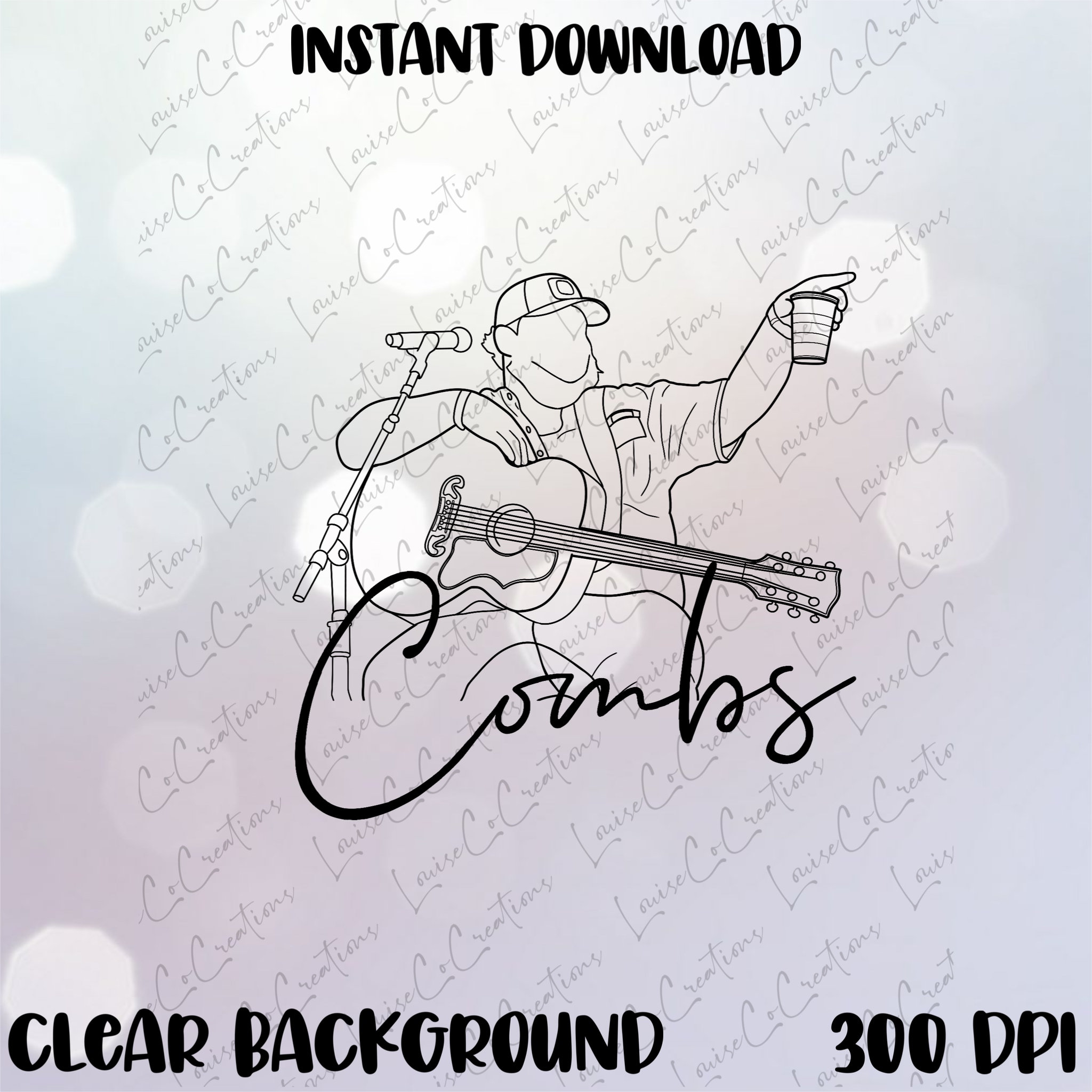 Luke Combs Outline Digital Download Country Music Design - Etsy