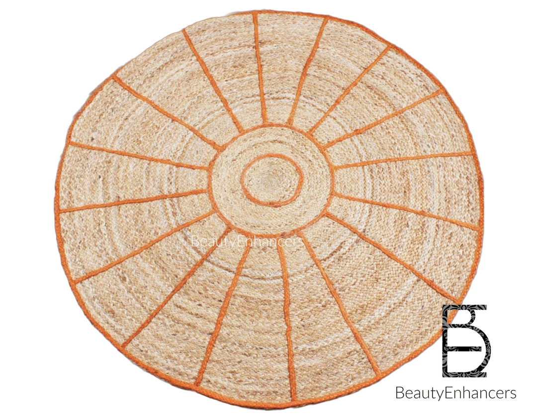 Orange Round Rug / Beautiful Classy Design Rug / Round Rug / Etsy