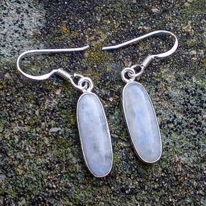 Moonstone Earrings, Moonstone and Silver Earrings