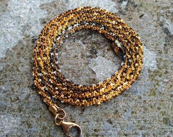 Vintage Bronze Tone Sterling Silver Popcorn Chain - 46cm