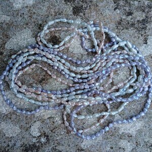 Vintage Rice Pearl Three Strand Necklace, Natural Pearl Classic Necklace