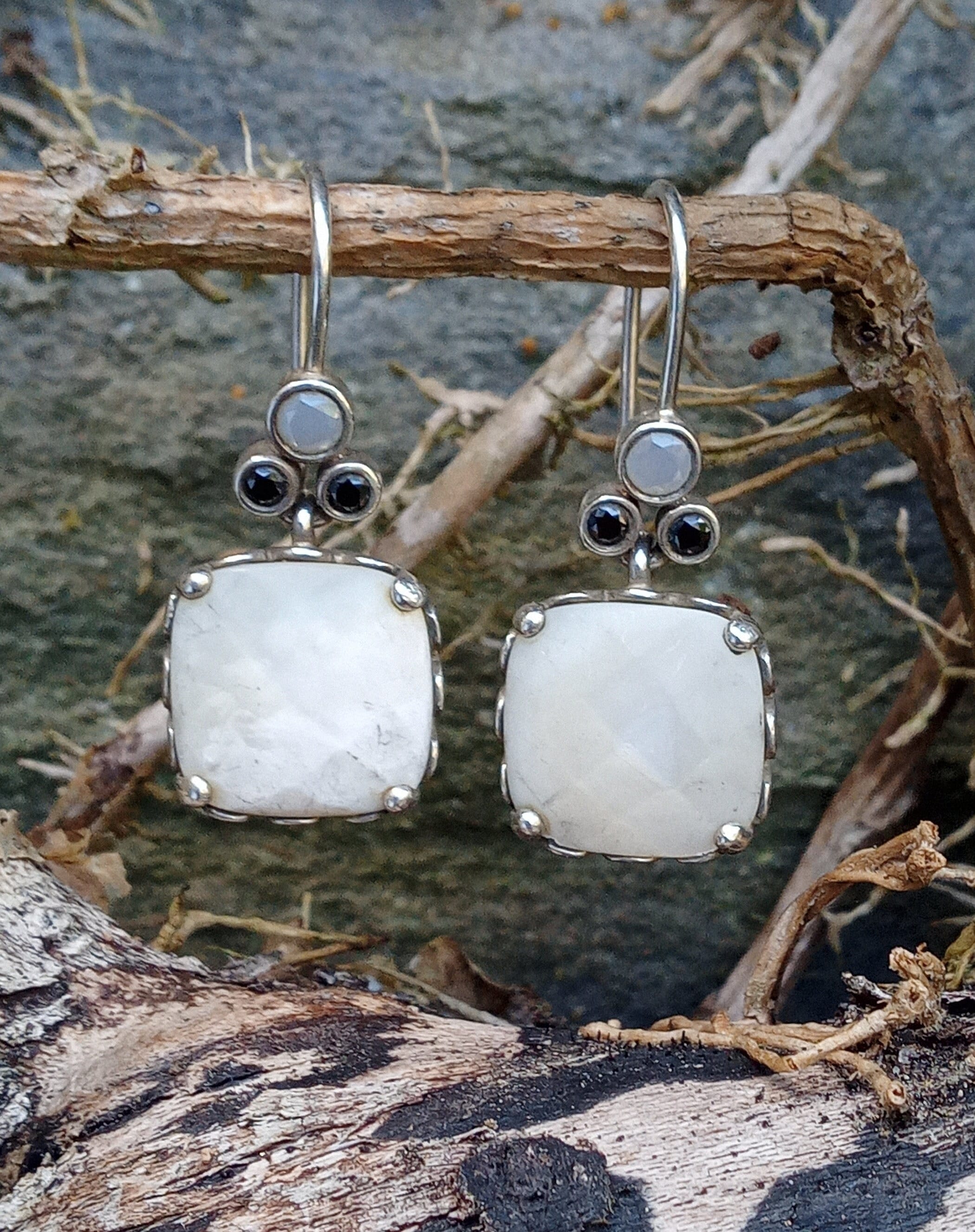 Vintage Pandora Earrings Sincerity Silver and Mother of Pearl Earrings Etsy