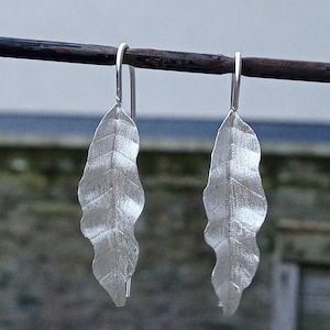 Silver Leaf Earrings, Dangle Earrings, Nature inspired