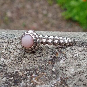Authentic Pandora Pink Opal With Marcasite Ring Size 58