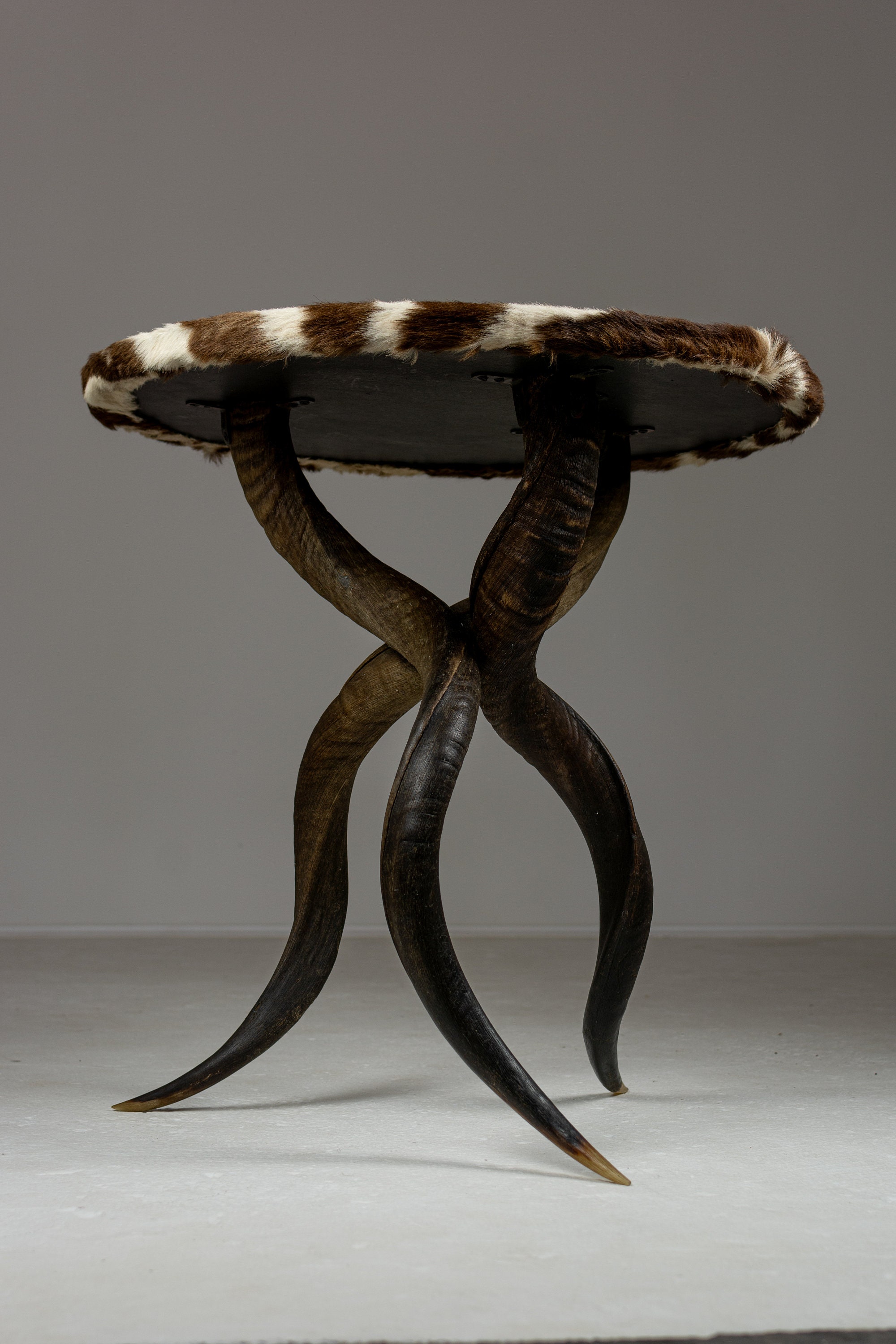 Rare Zebra Hide and Kudu Side Table. 20th Century Design. Unique End ...