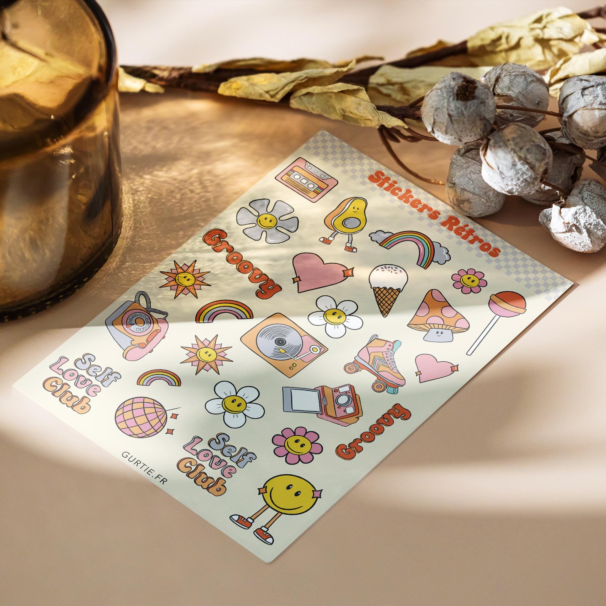 Retro Sticker Sheet - Sticker Sheet for Planner, Computer, Journal ...