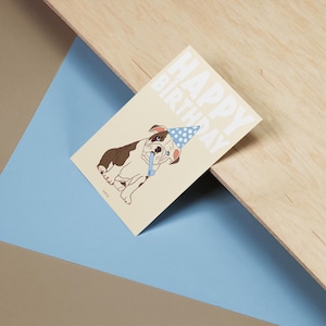Carte de voeux illustrée A6, pastille à gratter pour message surprise et enveloppe kraft -  Joyeux Anniversaire