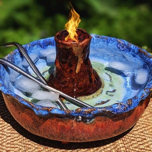 Volcano Bowls - Tiki | Handbuilt | Stoneware | Exotic Cocktails & Drinks | Scorpion bowl | Barware and Drinkware | Unique | Handmade