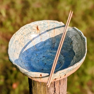 Stoneware Ramen Bowl - Handbuilt | Wabi Sabi | Rustic and Unique | Dinnerware Tableware | Handmade