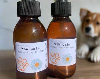 Spray calmante para perros. Producto 100% natural para combatir el estrés y la ansiedad.