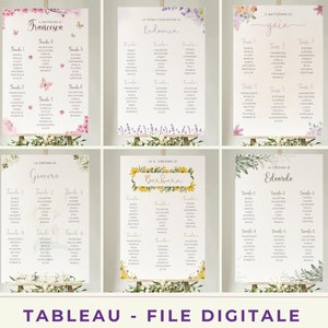 Tableau per battesimo - comunione - cresima - matrimonio - compleanno - diversi disegni (a fiori, farfalle) - file stampabile in pdf
